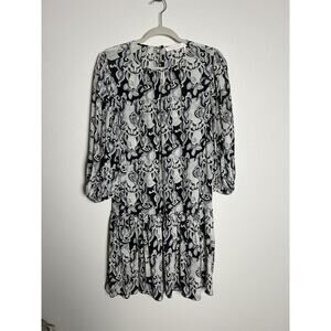 See By Chloe Sheer Black And White Art To Ware Knee Length Dress Size 38/8